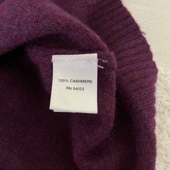 Banana Republic Sweater Dress 100% Cashmere Short Sleeve Mini Plum Size M - Picture 8 of 9